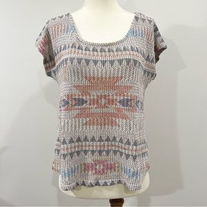 🌲3/$15🌲 Blu Planet Aztec Knit Top Size Large
